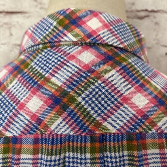 Dept B Barbour Womens Pink Plaid Button-Up Long Sleeve Shirt Linen Blend Size S - Picture 6 of 6